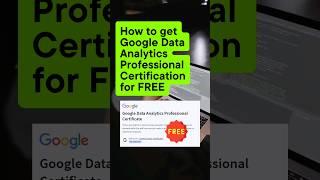 Get Google Data Analytics Professional Certificate for FREE #datascience #freecourse #shorts