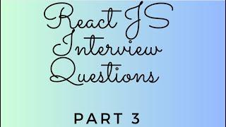 Frontend Interview Preparation | React Js Interview Question Part 3 | Memoization technique