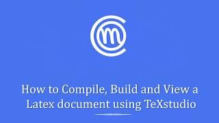 Write your first LaTeX document using TeXstudio