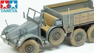German  Krupp Protze truck painting and weathering (Tamiya 1/35 scale model)