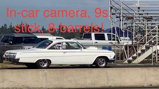 Take a 9 second ride in this stick-shifted 62 Chevy BelAir! #409 #belair #chevy #nhra