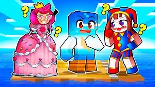 INVISIBLE on POMNI and CANDY PRINCESS RAFT In Minecraft!