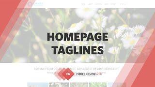 Homepage taglines or intro paragraphs