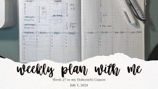 weekly plan with me | july 1 in my hobonichi cousin 