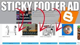 Copy Paste HTML Code | Sticky Footer ADS (Adsense Ft. Blogger)