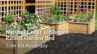 Natural Cedar L-Shaped Raised Garden Bed: Trim Kit Assembly