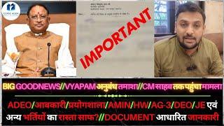 VYAPAM अनुबंध GOODNEWS/CM साहब तक पहुंचा मामला || पुरानी+नई भर्तियों का रास्ता साफ?/DOCUMENT देखें