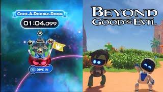 Astro Bot Cock-A-Doodle-Doom Speedrun DLC Level - All New Bots Rescued! (Beyond Good And Evil)