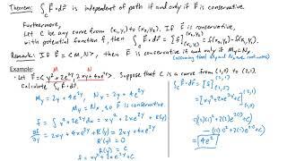 Multivariable Calculus - Conservative Vector Fields and Line Integrals