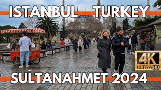 ISTANBUL TURKEY 2024 CITY CENTER OLD CITY SULTANAHMET TOURISTIC DISTRICT 4K WALKING TOUR VIDEO UHD