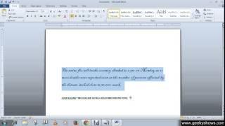 Microsoft Office Word 2010 Change Font, Font Size, Font Color