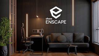 TUTORIAL: RENDER HOME OFFICE | ENSCAPE 3.4 + Pós-produção #enscape #render