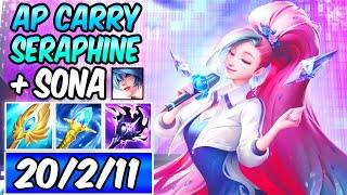 SO BROKEN YOU HAVE TO TRY THIS! SERAPHINE APC & SONA BOT LANE | New Build & Runes -League of Legends