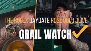 GRAIL WATCH! Rolex Daydate Rose Gold Olive. 228235.