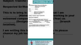 Request Letter For Transfer Of Job Location