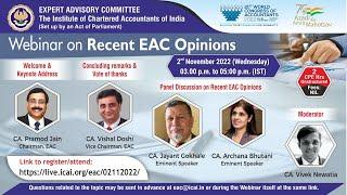 Live Webinar on “Recent EAC Opinions”