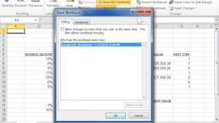 Excel 2010 Create a Shared Workbook