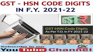 GST - HSN Code Digits in FY 2021-22 | HSN Code on GST Tax Invoice | New Rules on HSN Code under GST