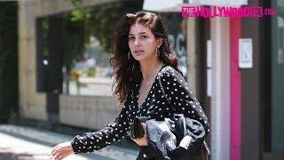 Camila Morrone Is Asked About Her Relationship With Leonardo DiCaprio With Her Mom At Alfred Coffee