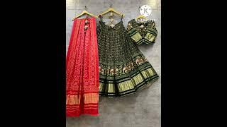 gaji silk chaniya choli with heavy lagdi pallu skirt Full stitched pair