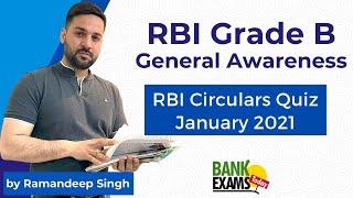 RBI Grade B General Awareness - RBI Circulars January 2021