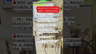 NCLEX Facts to know about Hemodialysis    #shorts #nclex #nursingnotes #nurseinthemaking