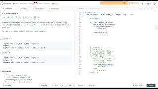 Leetcode 704 Binary Search - Python (iteration and recursive)
