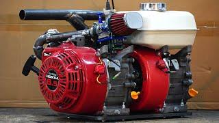 Homemade DOUBLE GX200cc ENGINES !? 400cc 20hp