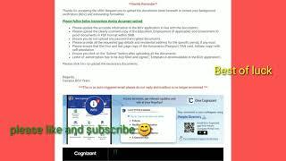 Cognizant Genc background verification mail after accepting offer || Step -2 process