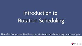 Introduction to Rotation Scheduling