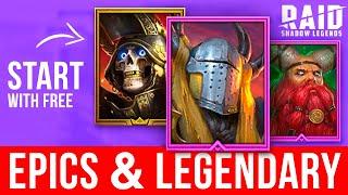 How to start with free EPIC & LEGENDARY championsRAID Shadow LegendsPromo codes & links