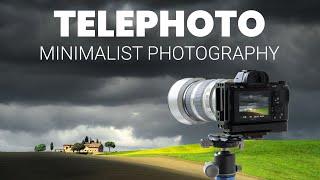 Dramatic Minimalist Telephoto Zoom Lens Landscape Photography in Tuscany