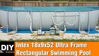 Intex 18x9x52 Ultra Frame Rectangular Swimming Pool - installation