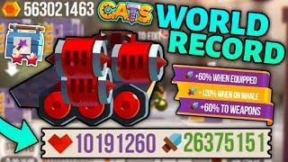 C.A.T.S WORLD RECORD MACHINE! MAXING DAMAGE & HEALTH! MAGIC TOOLBOX ALL MAX! Crash Arena Turbo Stars