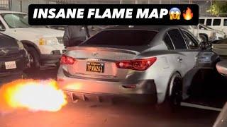 Q50 GETS CRAZY FLAME MAP!!! *HUGE FLAMES*