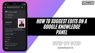 How To Suggest Edits On A Google Knowledge Panel