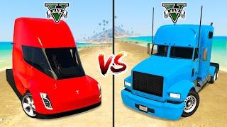 Tesla Semi vs Diesel Truck in GTA 5 - which is best?