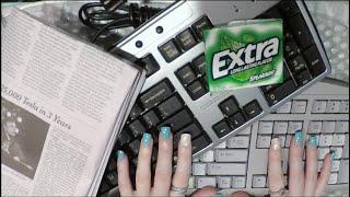 ASMR Keyboard Comparisons| Gum Chewing | Typing Sounds | Inaudible Whisper | NEWSPAPER Reading