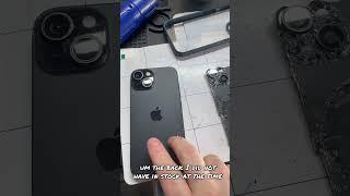 iPhone 15 back glass repair phone destroyed #brokenscreenrepair #fix #backglass #fixitnow #ifixit