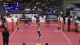 Malaysia vs Singapore - QF2 - Regu - Premier -  ISTAF Sepaktakraw World Cup Kuala Lumpur 2024