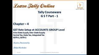 GST Rate Setup at Accounts Group Level in Tally