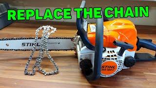 How to Put a Chainsaw Chain on Properly | Stihl MS180
