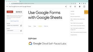 Use Google Forms with Google Sheets || #qwiklabs || #GSP1064