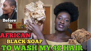 I USED AFRICAN BLACK SOAP ON MY 4C HAIR |MY 4C NATURAL HAIR  WASH DAY ROUTINE