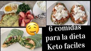  6 comidas fáciles en la dieta Keto | Recetas bajas en carbohidratos | dieta cetogenica