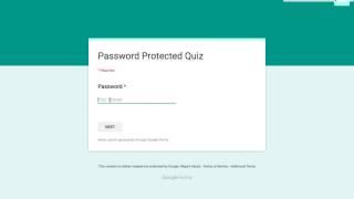 Password Protected Quiz on Forms