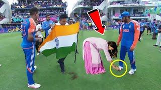 Ritika Touched Rohit Sharma Feet After india Win T20 World Cup Final 2024