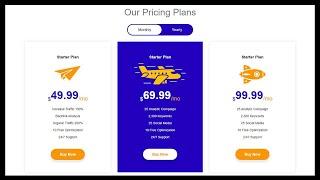 How To Create Pricing Table Using HTML And Bootstrap | Web Design