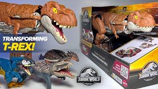 NEW TRANSFORMING T-REX Toys! Fierce Changers T-Rex, Danger Pack DAKOSAURUS, BOREALOPELTA, PYRORAPTOR