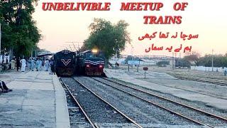 I CAN,T THINK THAT SEE MEETUP OF THESE TWO TRAINS HERE AT SARGODHA JUNCTION